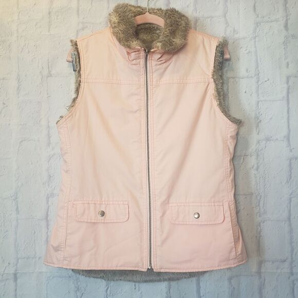 GAP Reversible Faux Fur Winter Zip Front Vest - Picture 1 of 9